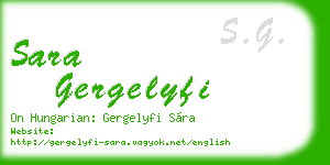 sara gergelyfi business card